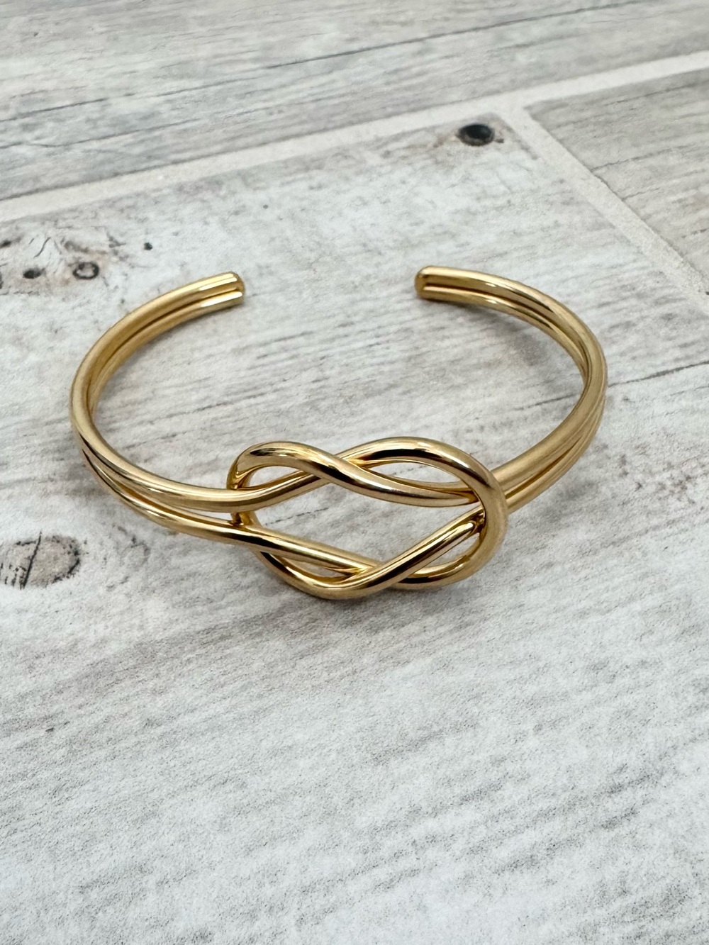 Gold Knot Open Cuff Bracelet
